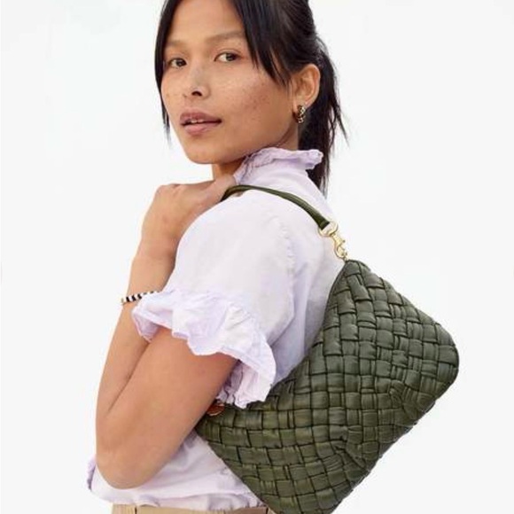 Clare V Handbags - Clare V Army Green Woven Puffy Petite Moyen Messenger